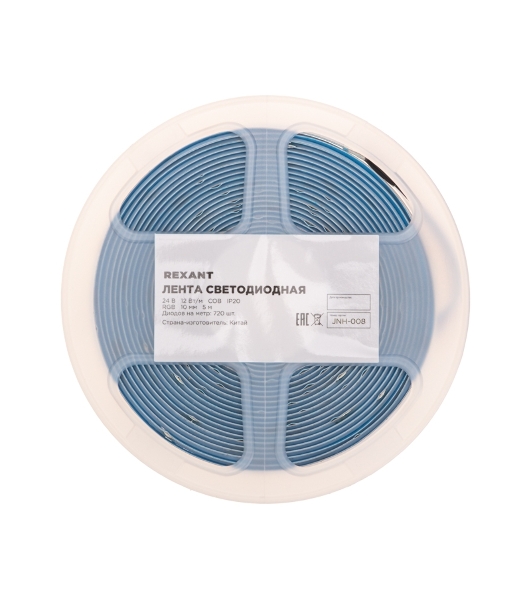 Лента светодиодная Rexant 24В, COB 12Вт/м, 720 LED/м, RGb, 10мм, 5м, IP20