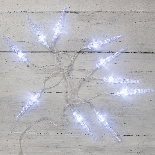 Гирлянда светодиодная Neon-night 'Сосульки' 1.5 м, 10 LED, прозрачный ПВХ, цвет свечения белый, 2 х АА (батарейки не в комплекте)