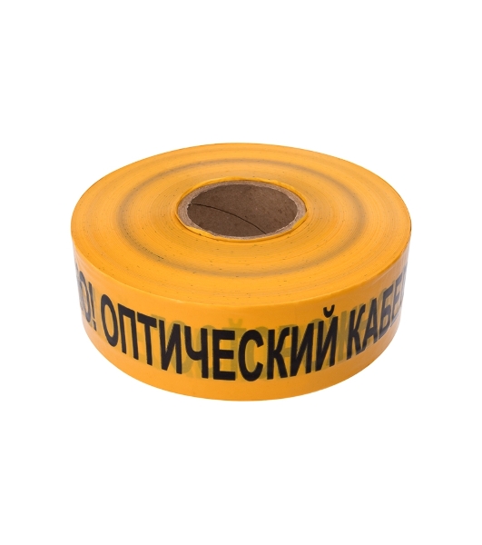 Лента сигнальная Rexant 'Осторожно оптический кабель' 70 мм х 500 м желтый/черный
