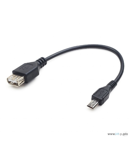 Кабель USB2.0 OTG Cablexpert A-OTG-AFBM-03 USBAF/MicroBM, 0.15м, удлиненный разъем micro USB - 9мм, пакет