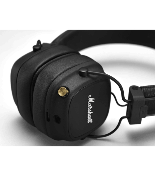 Беспроводные/проводные наушники Marshall Major IV черный, накладные, Bluetooth + проводной, беспроводная зарядка, до 80 ч