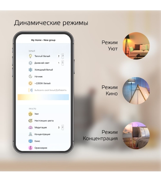 Лампа светодиодная филаментная Gauss Smart Home DIM+CCT E14 CF35 4,5 Вт 2000-6500 К 1/10/40