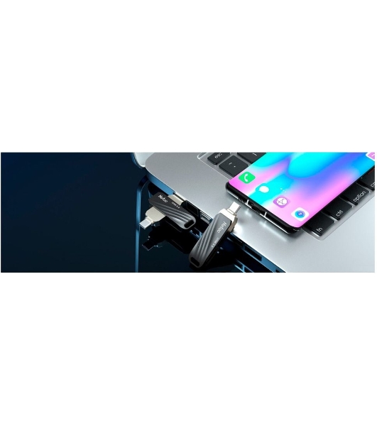 Флешка USB Netac US11 черный 64Gb USB Type-A + USB Type-C, metal/plastic case