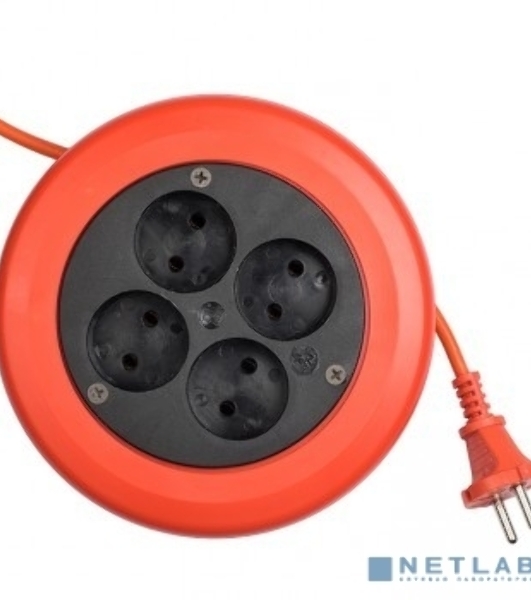 Удлинитель-рулетка EKF UBR-6-257-4-10 4x10 м без заземления ПВС 2x0,75 10А/2,3 кВт PROxima