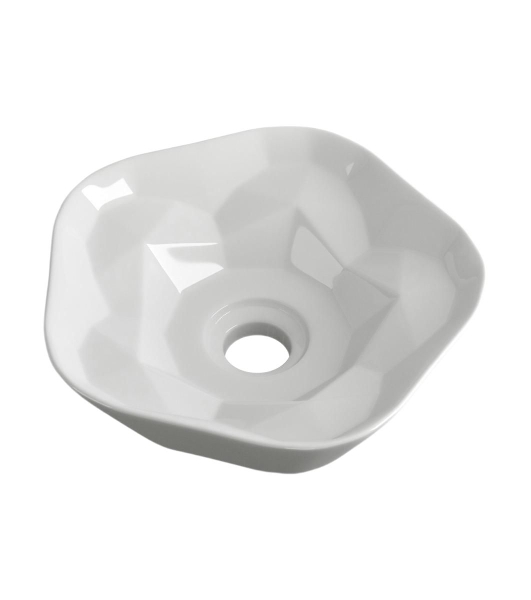 Раковина санфаянс накладная круглая BAU Element Cristal D40.5, белая