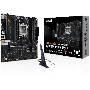 Материнская плата ASUS TUF GAMING A620M-PLUS WIFI, AM5, AMD A620, 4xDDR5, 4xSATA, 2xM.2, 1xPCIe 4.0 x16, 2xPCIe x1, 2xDP, 1xHDMI, 1x 2.5Gb LAN, 4xUSB-A 2.0, 2xUSB-A 3.2 Gen 1, 3x3.5 мм, 7.1, mATX
