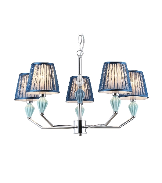 Люстра Ambrella light LH75061/5 CH/DB хром/темно синий E14/5 max 40W D690*810