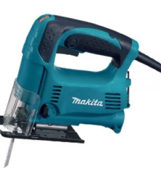 Макита Лобзики Makita 4328 Лобзик,в\рук, 450Вт,500-3100об\м,ход-18мм,рез-65мм,1.8кг,кор,маятн,стальн подошва