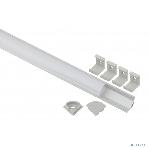 Комплект с угловом анодированным профилем ЭРА 1616R CAB280 16х16мм, 2м и круглым экраном 2м Б0039465, фото 1