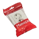 Розетка 2-ая, с/з,со шторками, 16А, СП Basic Минск белый, фото5