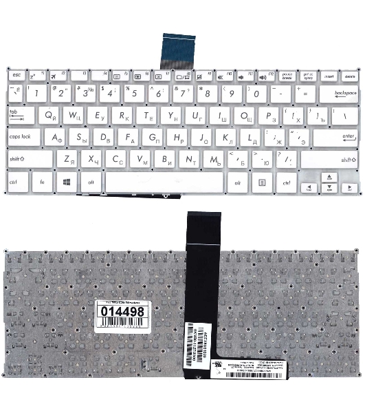 Клавиатура для ноутбука Asus F200CA F200LA F200MA X200 белая, без рамки, плоский Enter