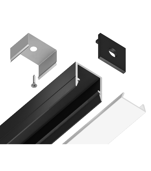 Алюминиевый профиль Ambrella light GP1650BK черный 2000*10*10