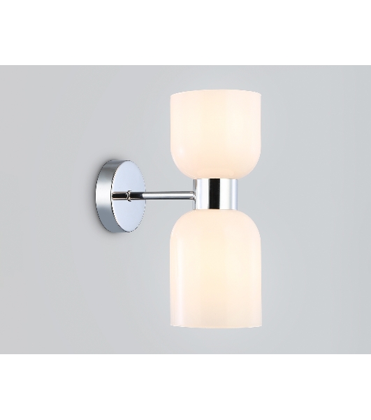 Настенный светильник Ambrella light LH56087/2 СH/FR хром/белый матовый E14*2 max 40W 215*120*300