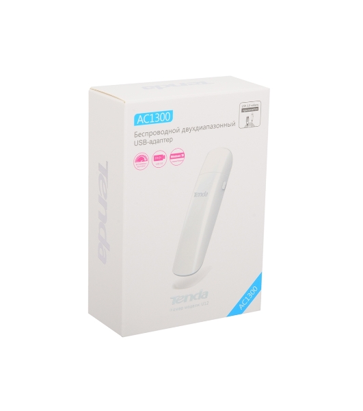 Адаптер Wi-Fi Tenda U12 (USB3.0, WLAN 1300Mbps, 802.11ac) 1x int Antenna