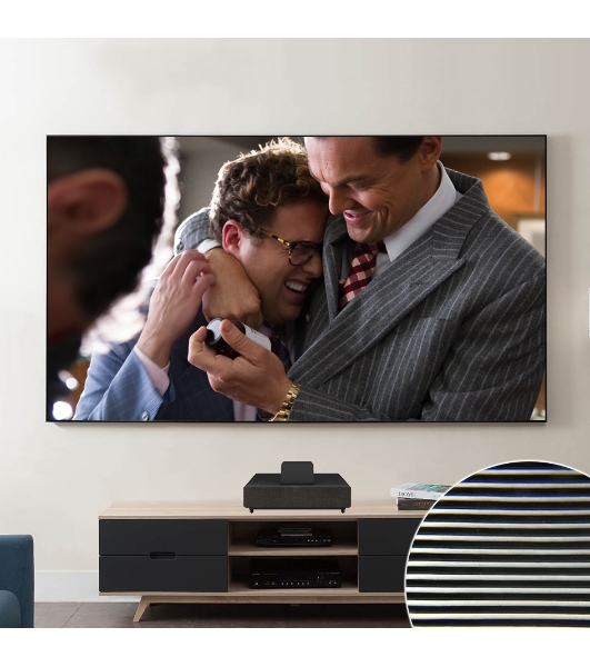 Экран Cinema S'OK SCPSFR-236x133UST-PET для ультракороткофокусных проекторов 107'' 16:9 настенный, постоянного натяжения, полотно PET Crystal ALR UST, рама черная 1 см