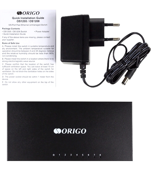Коммутатор неуправляемый 8-портовый ORIGO OS1208/A1A 10/100 Мбит/с
