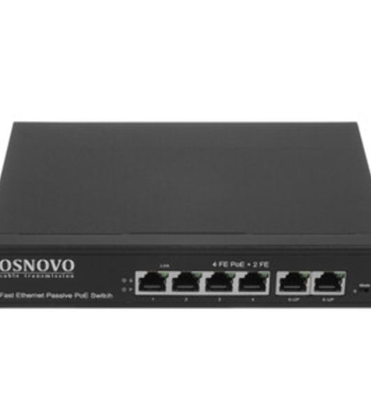 Коммутатор Osnovo SW-20600/A(80W) 6x100Mb 4PoE+ 80W неуправляемый