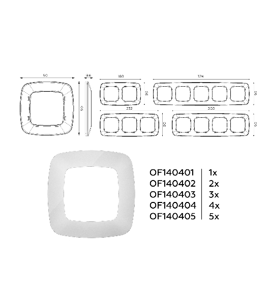 Рамка OMEGA Ecta (Серебро глянец) 3-ая OF140403