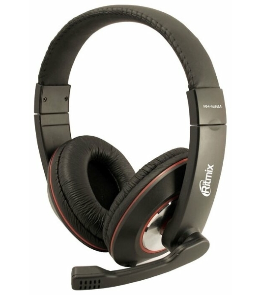 Гарнитура Ritmix RH-516M чёрный, проводная, 3.5 мм