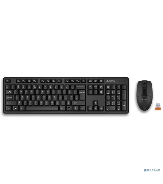 Комплект клавиатура+мышь A4Tech 3330N беспроводной, USB, 1200 DPI, чёрный