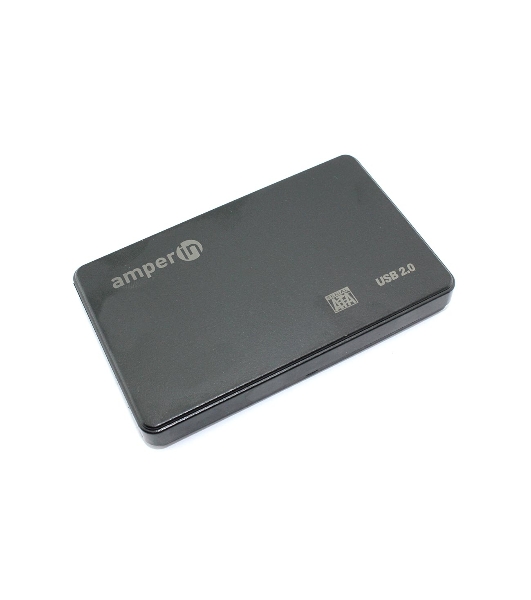 Корпус для жесткого диска Amperin AM25U2PB 2,5', USB 2.0, пластиковый, черный 2 шт