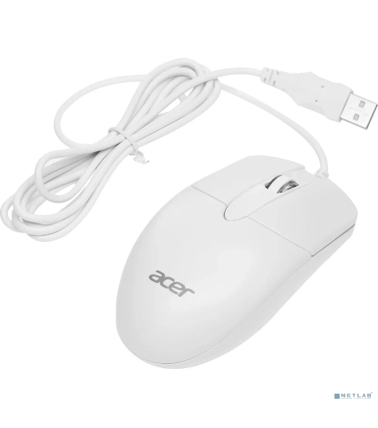 Мышь проводная Acer OMW300 белый, 1200 dpi, USB, кнопки - 3