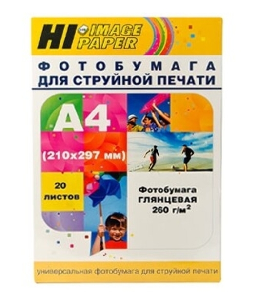 Фотобумага глянцевая односторонняя (Hi-image paper) A4 260 г/м 100 л.