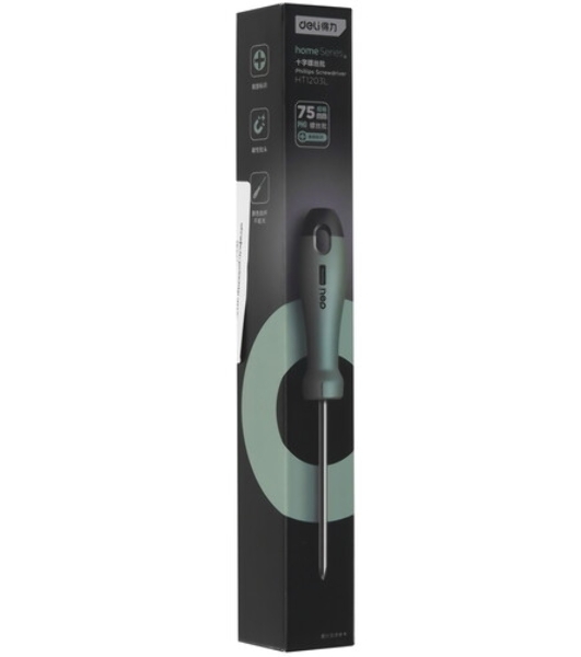 Отвертка Deli Крестовая отвертка ';Home Series Green'; Deli HT1203L PH0x75мм Эксклюзивный дизайн, рукоятка из высококачественного софттач пластика