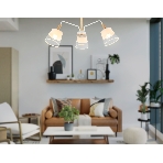 Светильник Ambrella light TR4737/3 WH/LW белый/светлое дерево E27/3 max 40W D760*350, фото 1