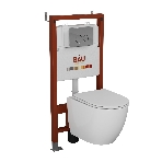 Комплект BAU 6 в 1: инсталляция BAU PRO, унитаз подвесной безободковый Bau Dream, быстросъемное тонкое сиденье дюропласт микролифт, клавиша BASIC хром, фото8