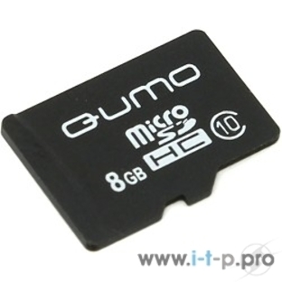 Флеш карта Micro SecureDigital 8Gb QUMO QM8GMICSDHC10NA MicroSDHC Class 10