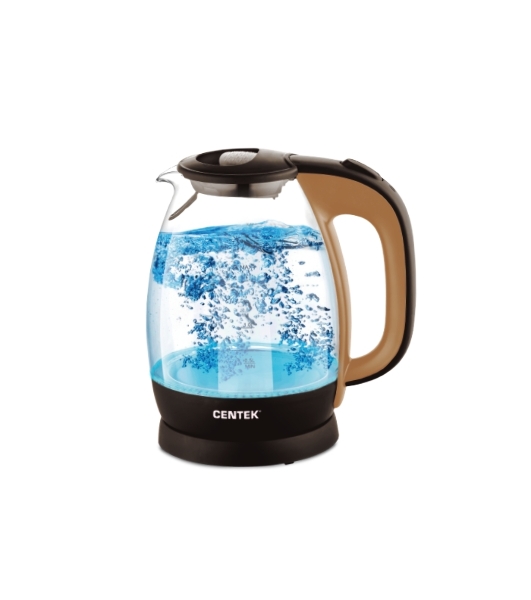 Электрочайник Centek CT-0056 кофейно-бежевый, 1.7 л, 2200 Вт, скрытый нагревательный элемент