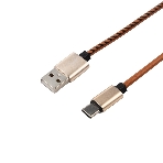 Кабель USB-Type-C Rexant 2A/leather/brown/1м, фото3