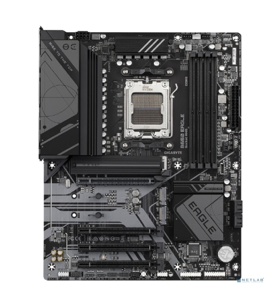 Материнская плата GIGABYTE B650 EAGLE, AM5, AMD B650, 4xDDR5, 4xSATA, 3xM.2, 1xPCI-E 4.0 x16, 1xHDMI, 1xDP, 2xUSB-C 3.2 Gen 1, 2xUSB-A 3.2 Gen 2, 6xUSB-A 2.0, 1x 1Gb LAN, 3x3.5 мм, 7.1, ATX