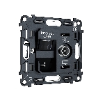 Механизм розетки компьютерной + TV оконечной RJ-45 (8P8C) CAT6/50-870 MHz 1dB с автоматической защитной шторкой QUANT VM195, фото 1