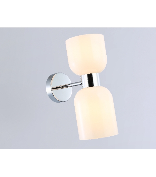 Настенный светильник Ambrella light LH56087/2 СH/FR хром/белый матовый E14*2 max 40W 215*120*300