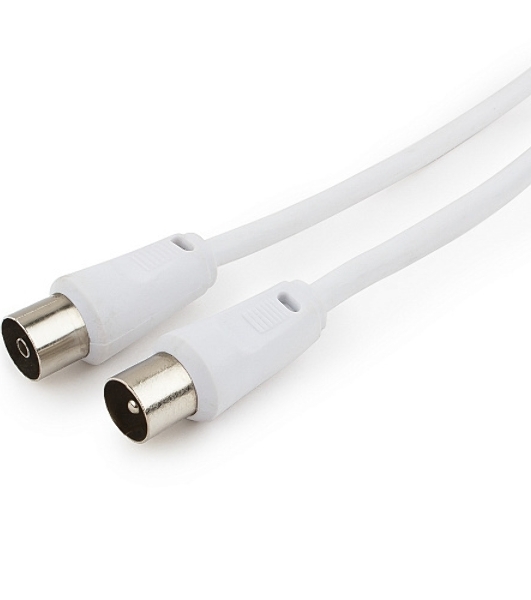 Кабель телевизионный Cablexpert CCV-515-W-3M, Coaxial M/F, белый, 3м