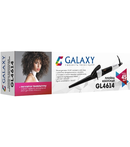 Щипцы для завивки волос Galaxy Line GL4614 белый/черный, 13-25 мм, 200 °C, 9 режимов