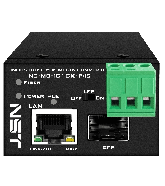Промышленный компактный Ultra PoE медиаконвертер Gigabit Ethernet, SFP 1000Мбит/c, RJ45 10/100/1000Мбит/c, поддержка LFP. Порт PoE: до 90W (IEEE 802.3af/at/bt). Автоматическое определение PoE устройств. Суммарная мощность PoE - до 90W; Встроенная грозозащита 6kV. Питание: 1 x вход DC37-57V(93W), БП в комплект НЕ входит. Монтаж на DIN-рейку (крепление в комплекте); Размеры (ШхВхГ): 36х44х45мм. Вес: 0,15кг. Рабочая температура: -40…+80°С.