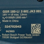 Дрель-шуруповерт Bosch GSR 185-LI, 18 В, 2 Ач, 50 Нм, бесщеточный, фото9