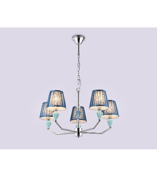 Люстра Ambrella light LH75061/5 CH/DB хром/темно синий E14/5 max 40W D690*810