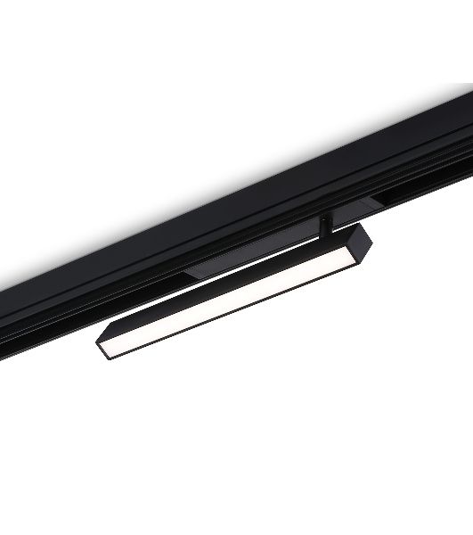 Управляемый светодиодный светильник для шинопровода Magnetic Ambrella light GL1332 BK черный IP20 18W 3000K-6400K 220V 120° 342*25*112 (Без ПДУ)