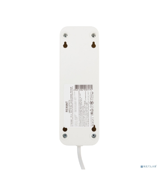 Удлинитель Rexant 3 гнезда, 1.5 м, 2х0.75 мм², б/з, белый (Сделано в России)