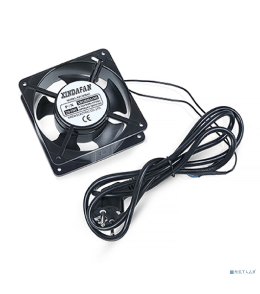 Вентиляторный модуль Cabeus, 220V, 1U, 38х120х120 мм (ВхШхГ), вентиляторов: 1, поток: 150 м3/ч, для настенных шкафов серии SH-05F, черный