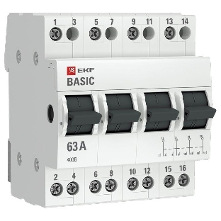 Переключатель трехпозиционный 4п 63А Basic EKF tps-4-63