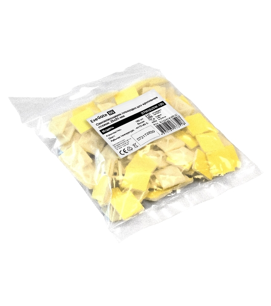 Самоклеющаяся площадка для крепления стяжек ExeGate EX293143RUS STM2525W-100 (25х25 мм, halogen free, -40°C - +85°C, белая, 100 шт)
