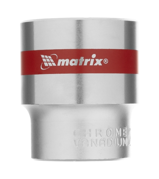 Головка Matrix торцевая 27мм 6-гранная crv под квадрат 1/2'' хромированная