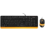 Комплект клавиатура+мышь A4Tech FStyler F1010 проводной, USB, 1600 DPI, чёрный/оранжевый, фото30