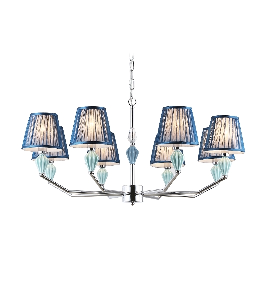 Люстра Ambrella light LH75063/8 CH/DB хром/темно синий E14/8 max 40W D870*810