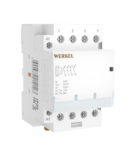 Контактор модульный WERKEL 40 A 4NO (3 мод.) W943M40O
